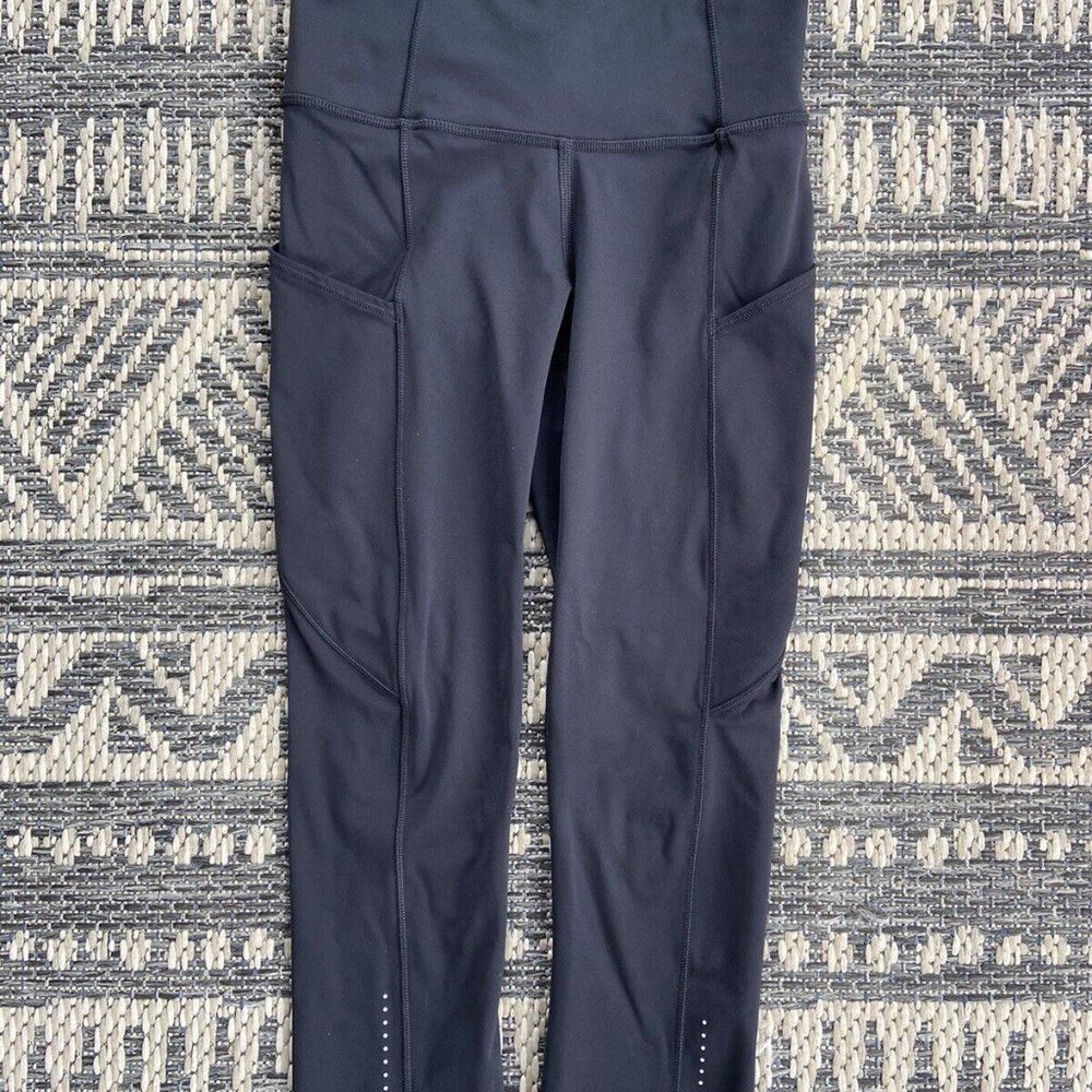 Lululemon Fast Free Crop II *Nulux 19" Cropped Black Leggings W6AS5S Women 2 EUC